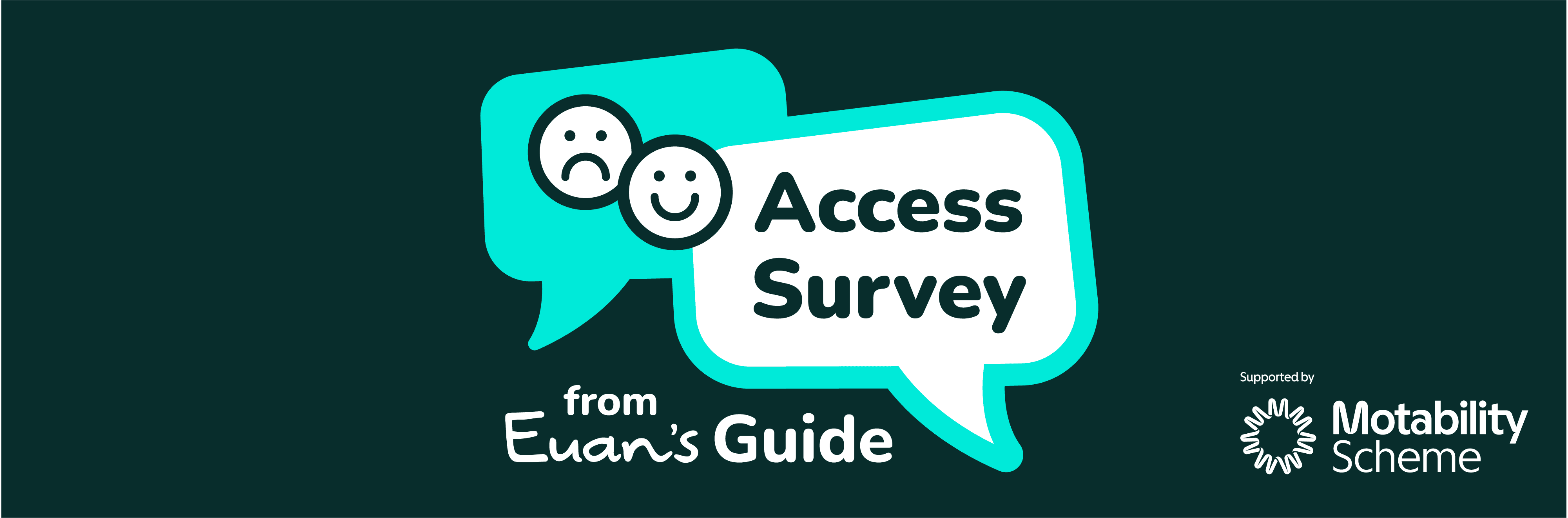 Graphic with Access Survey Logo supported by Motability Scheme
