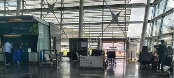 A interior photograph of Dubin airport