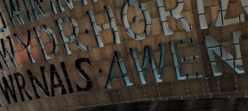 A photograph of the Millennium Centre in Cardiff